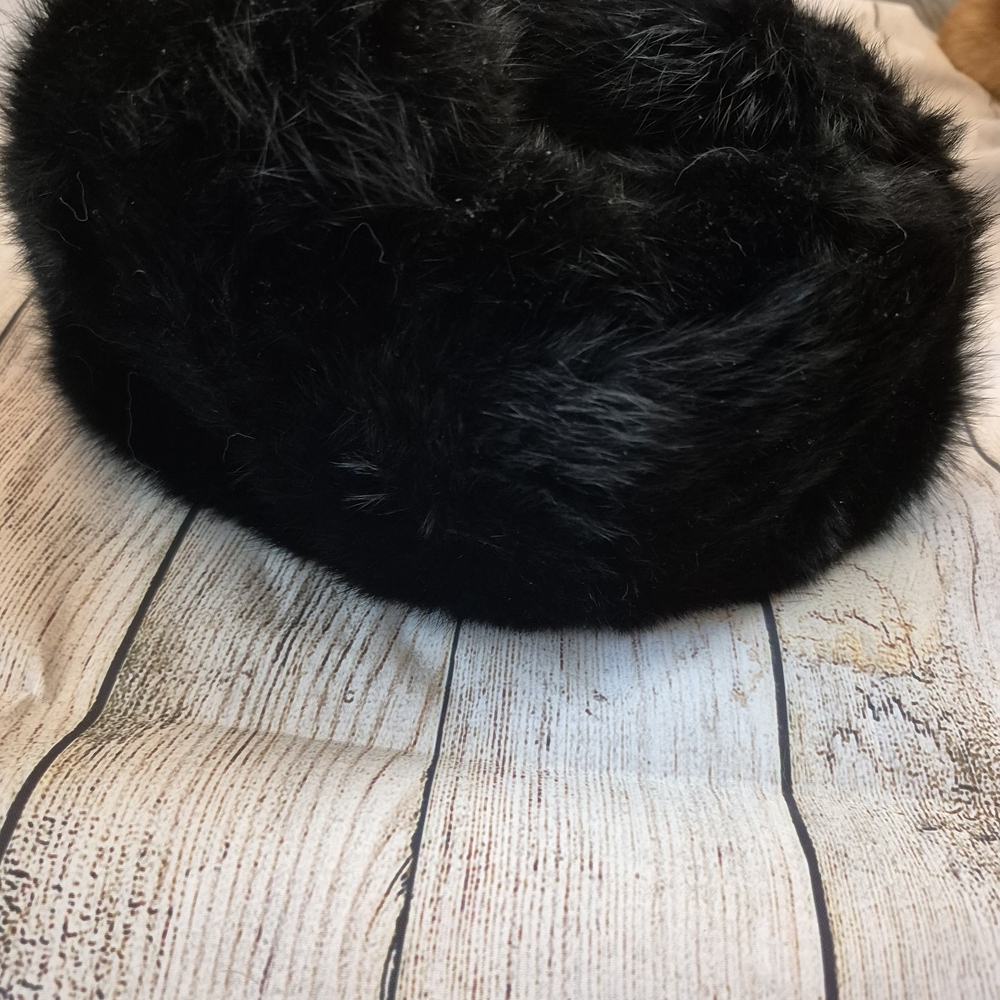 Black Faux Fur Women's Hat